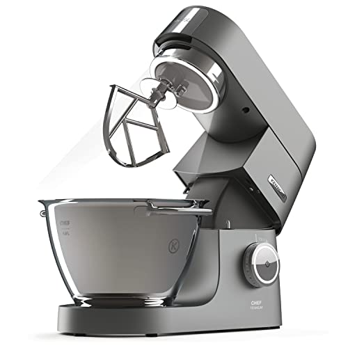 Kenwood KVC7300S Impastatrice Planetaria Chef Titanium SYSTEM PRO, Robot da Cucina Mixer, 1500 W, 4.6 Litri, Acciaio, Argento