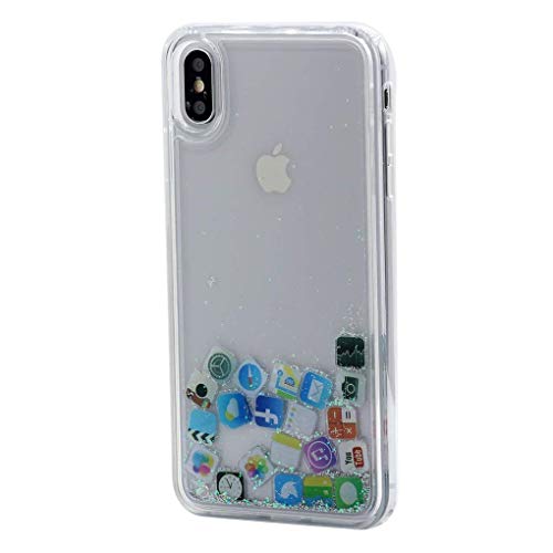 Keyihan Cover per iPhone 6S e iPhone 6 Glitter Liquido Custodia Antiurto Trasparente Disegni Divertenti Brillantini Paillettes Protettiva Case Rigida Morbida Silicone Paraurti 4.7  (icone di iPhone)