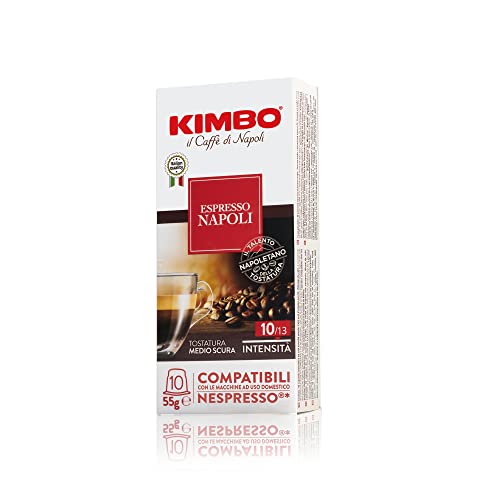 Kimbo Capsule Napoli Compatibili Nespresso, Intensità 10 12, 10 As...