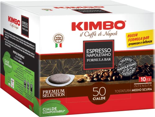 Kimbo Cialde Caffè Compostabili ESE 44mm Espresso Napoletano, 12 Pacchi da 50 Cialde (Totale 600 Cialde)