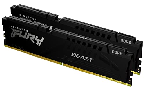 Kingston FURY Beast DDR5 64GB (2x32GB) 5600MT s DDR5 CL40 DIMM Memoria Gaming per Computer Fissi Kit da 2 - KF556C40BBK2-64