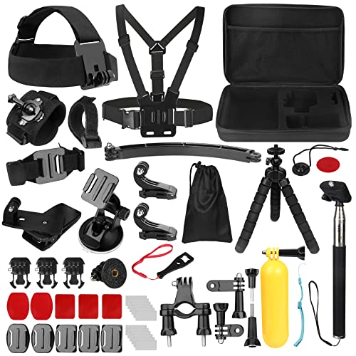 Kit Accessori per Action Cam, Bonvvie 50-in-1 Kit Accessori per Fotocamere Sportive GoPro Hero 10 9 8 7 Black, GoPro Max Fusion, SJ6000 SJ5000, Insta360, DJI Osmo Action, AKASO, Campark, SJCAM, REMALI