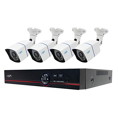 Kit di videosorveglianza AHD PNI House PTZ1500 5 MP - DVR e 4 telecamere di sorveglianza esterna, H.265, riconoscimento viso, rilevamento umano