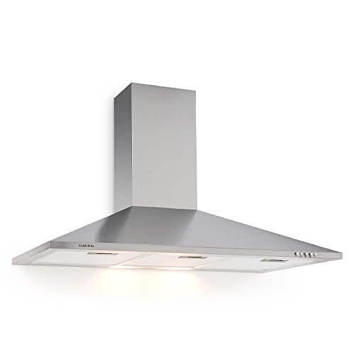 Klarstein TR90WS Filter 3 - Cappa apirante da cucina, 90 CM, apirazione max 340m³ h, illuminazione con lampade, Grigio
