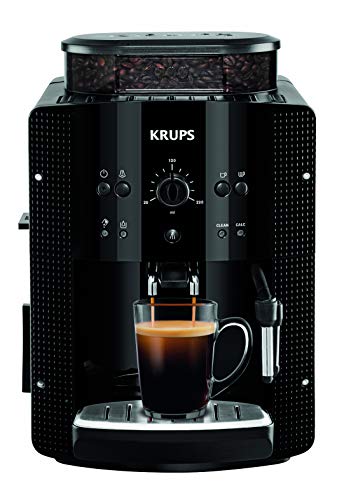 Krups Essential EA810870 Macchina per caffe espresso, Riscaldamento rapido, Beccuccio caffè regolabile, 1450W, Nero