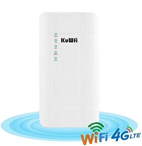 KuWFi Router CPE 4G LTE da Esterno Impermeabile 300 Mbps Adattatore Poe Router CAT4 LTE Router 3G   4G SIM Card WiFi per Telecamera IP Copertura WiFi Esterna