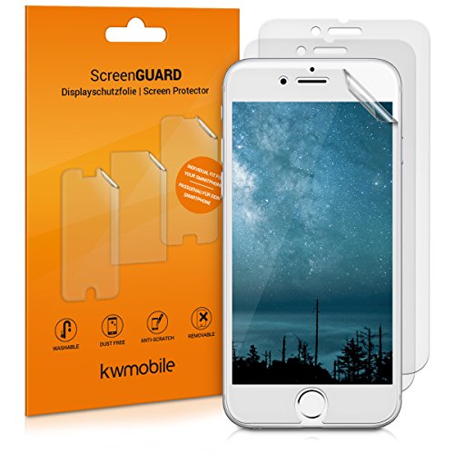 kwmobile 3x pellicola protettiva per display OPACA e ANTIRIFLESSO effetto anti-impronte compatibile con Apple iPhone 6   6S   7 8 (più piccola del display, perché è ricurvo)