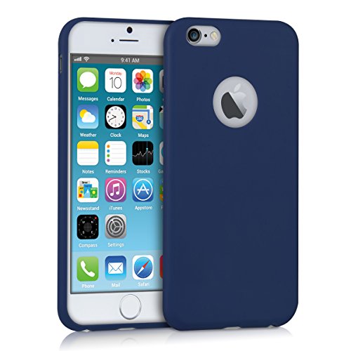 kwmobile Custodia Compatibile con Apple iPhone 6   6S - Cover in Silicone TPU - Back Case per Smartphone - Protezione Gommata Blu Scuro Matt