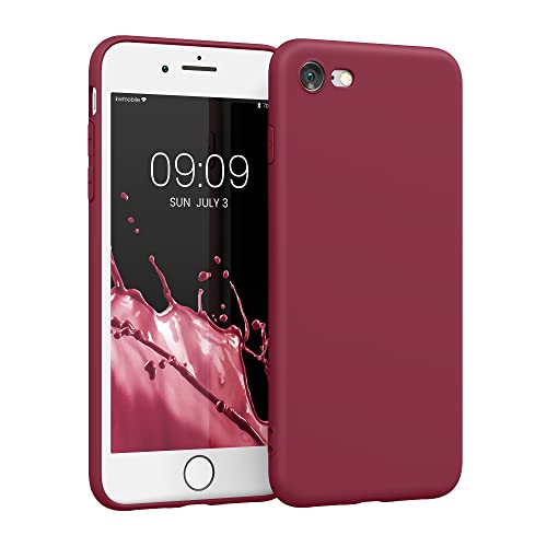 kwmobile Custodia Compatibile con Apple iPhone SE (2022)   SE (2020)   8 7 - Cover in Silicone TPU - Back Case per Smartphone - Protezione Gommata Rosso rabarbaro