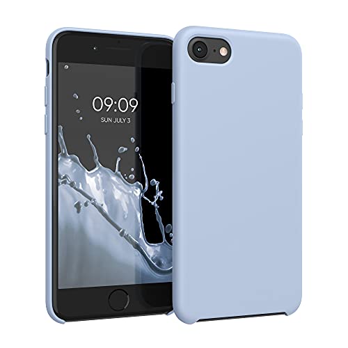 kwmobile Custodia Compatibile con Apple iPhone SE (2022)   SE (2020)   8 7 - Cover in Silicone TPU - Back Case per Smartphone - Protezione Gommata Blu Chiaro Matt