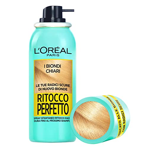 L Oréal Paris Spray Ritocco Perfetto, Spray Istantaneo per Radici e Capelli Bianchi, Durata fino a 1 Shampoo, Colore: Biondo Chiaro Dorato, 75 ml