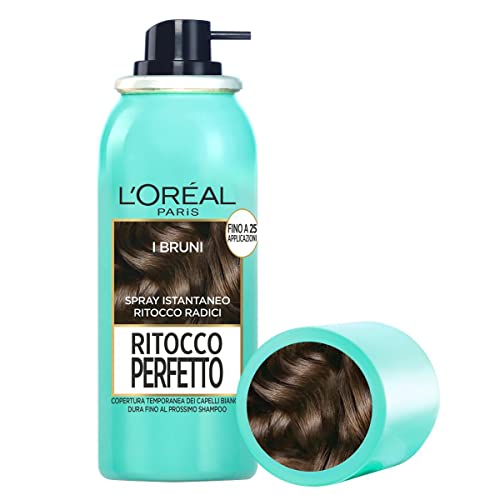 L Oréal Paris Spray Ritocco Perfetto, Spray Istantaneo per Radici e Capelli Bianchi, Durata fino a 1 Shampoo, Colore: Bruno, 75 ml