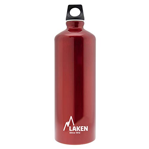 Laken Futura Borraccia di Alluminio, Bottiglia d acqua con Apertura Stretta e Tappo a Vite con Anello 1L, Rosso