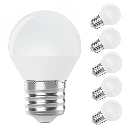 Lampadina LED E27 G45 6W Luce Fredda 6500k Lampadine Attacco Grande Bulbo Piccolo, Base Classic Bulbo risparmio energetico(Equivalenti a 40W)550lm Non Dimmeriabile Nessun Sfarfallio Lampada Pacco da 6
