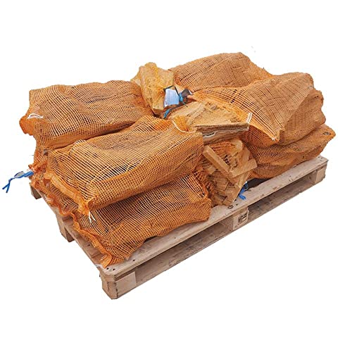 Legna da ardere di ulivo - 8 sacchi da 10 kg + 4 sacchi di legnetti accendifuoco di faggio da 3 kg - su pedana