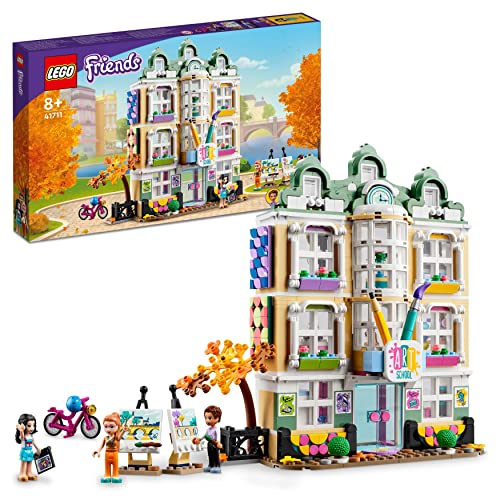 LEGO 41711 Friends La Scuola d’Arte di Emma, Costruzioni Casa delle Bambole Giocattolo, Mini Bamboline, Idea Regalo di Natale per Bambine e Bambini
