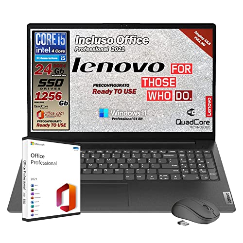 Lenovo, pc portatile notebook, cpu Intel i5 11Th gen, 4 core, 24 Gb...