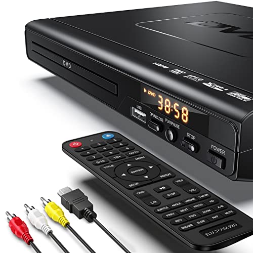 Lettore DVD per TV con HDMI, Lettore DVD che Riproducono Tutte le Regioni, Lettore DVD Semplice per Anziani, Lettore CD per Impianto Stereo Domestico, cavo HDMI e RCA Incluso