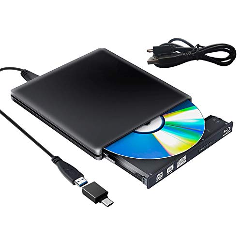 Lettore Masterizzatore Esterno Blu Ray3D, Bluray USB 3.0 Slim BD CD DVD RW ROM per PC Mac Windows 7 8 10 XP Linxus
