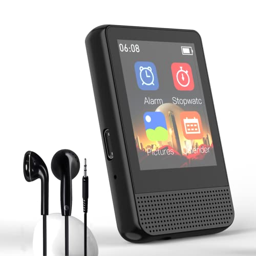 Lettore MP3 Bluetooth RUIZU con radio FM, lettore MP3 touchscreen da 1,8 pollici con altoparlante, lettore musicale hi-fi lossless da 16 GB con registratore vocale, e-book