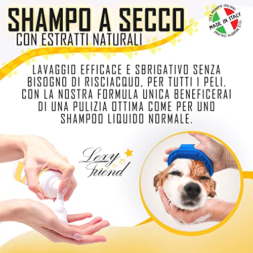 LexyFriend Shampoo Secco Cani Gatti, Shampoo Cani Dermatite Antipar...