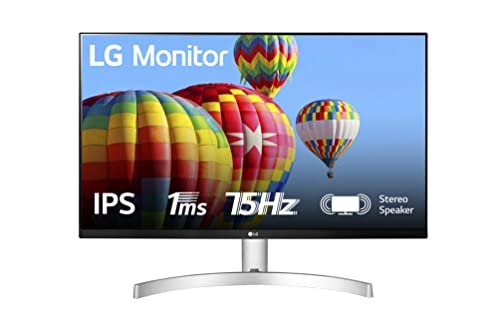 LG 27ML600S Monitor 27  Full HD LED IPS, 1920x1080, 1ms, AMD FreeSync 75Hz, Audio Stereo 10W, 2x HDMI 1.4 (HDCP 1.4), VGA, Uscita Audio, Schermo Antiriflesso, Flicker Safe, Bianco