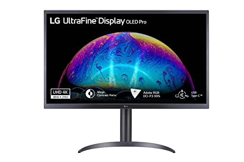 LG 32EP950 Monitor 32  UltraFine OLED Pro HDR 400 TrueBlack, 3840x2160, AdobeRGB 99%, 10bit, True Color Pro, Contrasto Infinito, HDMI 2.0 (HDCP 2.2), Display Port 1.4, USB-C, USB 3.0, AUX, Nero
