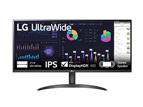 LG 34WQ60A Monitor 34  UltraWide 21:9 LED IPS HDR 10, 2560x1080, 1ms, AMD FreeSync 100Hz, Audio Stereo 14W, HDMI 1.4 (HDCP 2.2),Display Port 1.4, USB-C, Flicker Safe, Nero