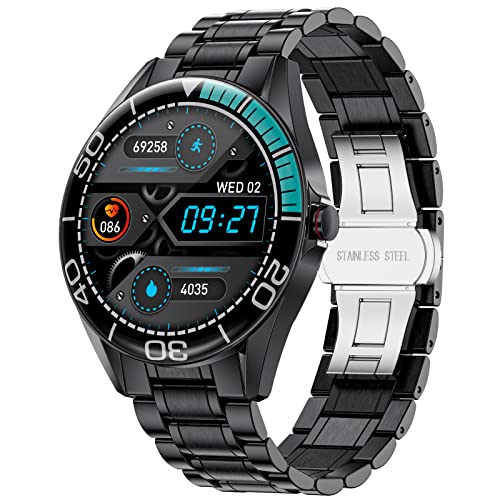 LIGE Smartwatch Uomo Chiamate in Vivavoce, 1,3  HD Touch Screen Smartwatch Cardiofrequenzimetro, Pressione Arteriosa, IP67 Impermeabile Smartwatch Orologio Fitness per Android e iOS, Nero