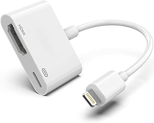 Lightning Digital AV Adapter [Certificato Apple MFi] Adattatore HDMI iPhone e iPad Cavo iPhone HDMI per TV Plug and Play Convertitore Display Sincronizzazione Compatibile con iPhone 13 12 11 XS XR 8 7