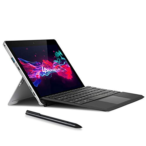 LincPlus - Tablet 2 in 1, 10,1 , Windows Laptop Intel Celeron N4100, 8 GB di RAM, 128 GB SSD 1920 x 1080 IPS, notebook con tastiera tedesca e pennino touch