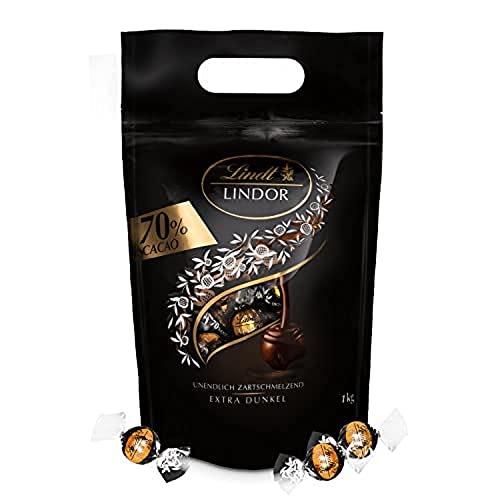 Lindt LINDOR Praline di Cioccolato Extra Fondente 70% cacao, 80 Cioccolatini di cioccolato fondente, in confezione 1kg