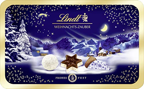 Lindt Pralinés - Cioccolato natalizio, 200 g, in barattolo di cioccolatini, specialità con e senza alcool, idea regalo per Natale