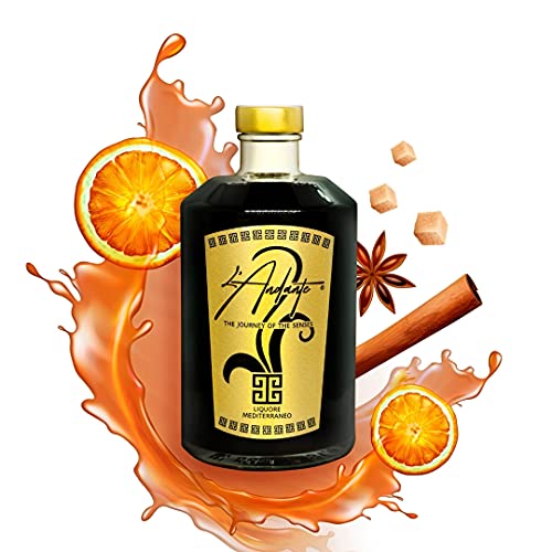 Liquore L andante - Liquore siciliano a base di: arance Bio, cannella Ceylon, tè nero e zucchero grezzo - Gradazione 24% - Bottiglia in vetro da 25 cl