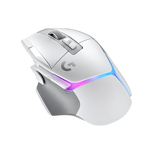 Logitech G G502 X PLUS Mouse Gaming Wireless LIGHTSPEED RGB - Mouse Ottico con Switch Ibridi LIGHTFORCE, LIGHTSYNC RGB, Sensore per Gaming HERO 25K, Compatibile con PC - macOS Windows - Bianco