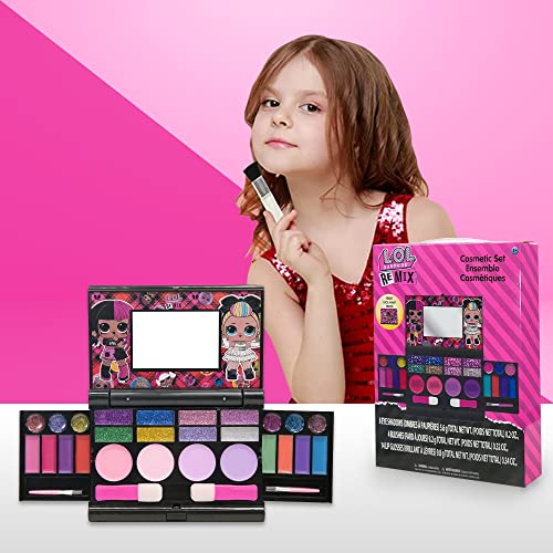 LOL Surprise! Townley Girl Set cosmetico compatto con specchio 14 lucidalabbra, 4 fard, 4 pennelli, 8 ombretti Kit di bellezza per trucco portatile pieghevole colorato per ragazze