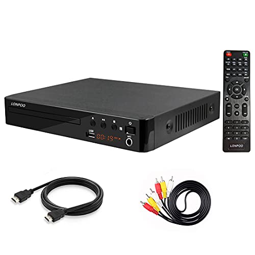 LP-099 Lettore HD DVD per TV, Multi Regione Libera Lettori DVD CD con uscita HDMI & AV, ingresso USB, ingresso MIC, Display a LED