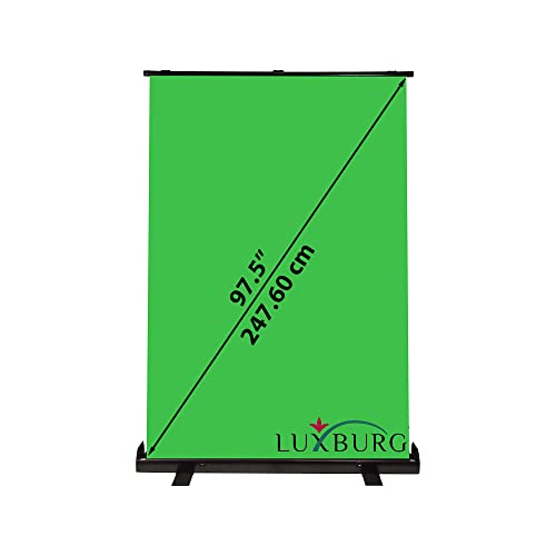 LUXBURG Green Screen 150x200 cm Fondale Verde portatile professionale, sfondo Chromakey per foto, video, giochi dal vivo, Studio virtuale