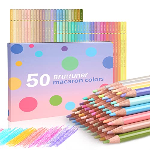 Macaron 50 Colori Matite Colorate, Matite Colorate per Artisti Matite pastelli per Disegnare Rifornimenti Professionali Artistici Bambini (50 Colori)