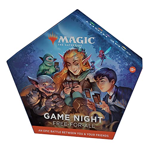 Magic The Gathering Game Night: Free-for-All 2022, Fantasy Card Game for 2–5 Players - Amazon Exclusive (Versione Inglese), Multi, D01510000