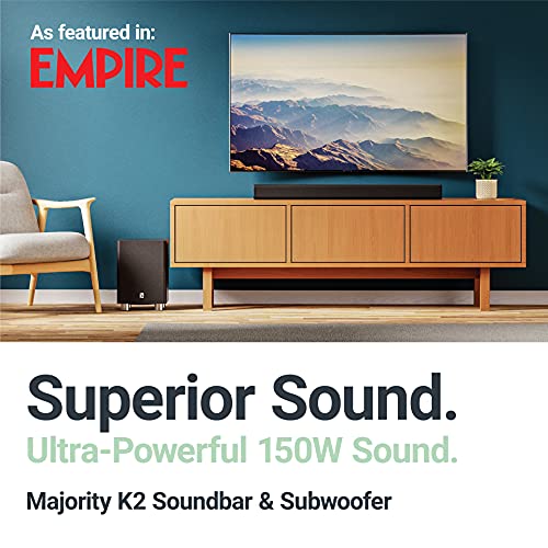 Majority K2 Soundbar senza fili con sistema audio surround da 150W,...