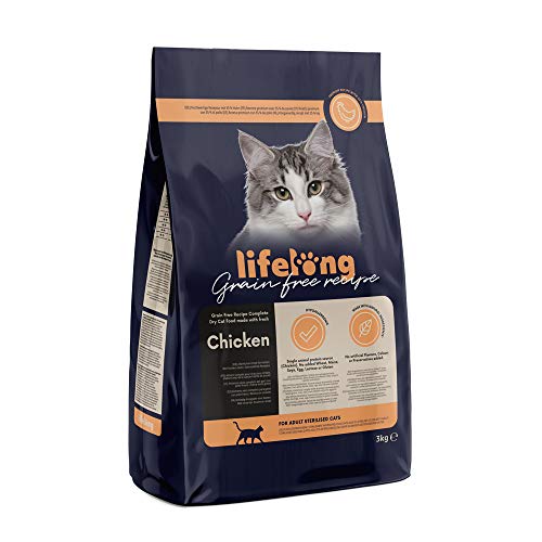 Marchio Amazon Lifelong - Alimento secco per gatti adulti sterilizz...