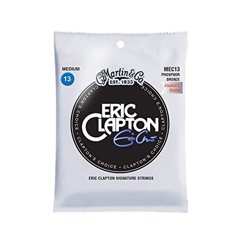 Martin Clapton s Choice - Corde per chitarra acustica Medium, con ferita al fosforo, misura media.013 - .056, (MEC13)