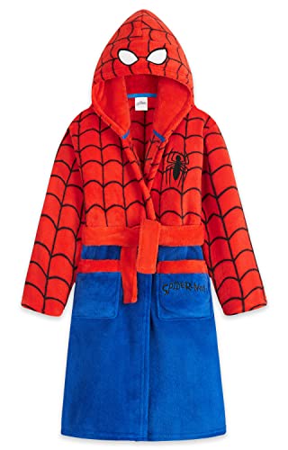 Marvel Vestaglia Bambino Spiderman - Vestaglia Invernale Pile Morbido (Rosso Blu, 5-6 anni)