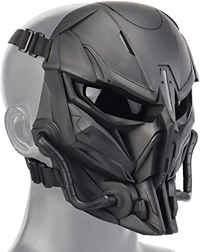 Maschera Airsoft Maschera tattica integrale con protezione tattica regolabile con obiettivo PC, adatta per caccia softair CS Gioco Cosplay Fancy Dress Party e altre attività all aperto