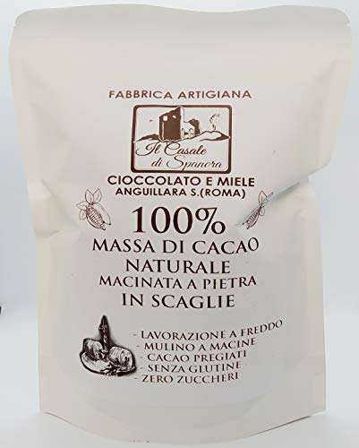 MASSA DI CACAO 100% IN SCAGLIE - 900 g- Cioccolato Fondente 100% Artigianale MADE IN ITALY - Il Casale Di Spanora