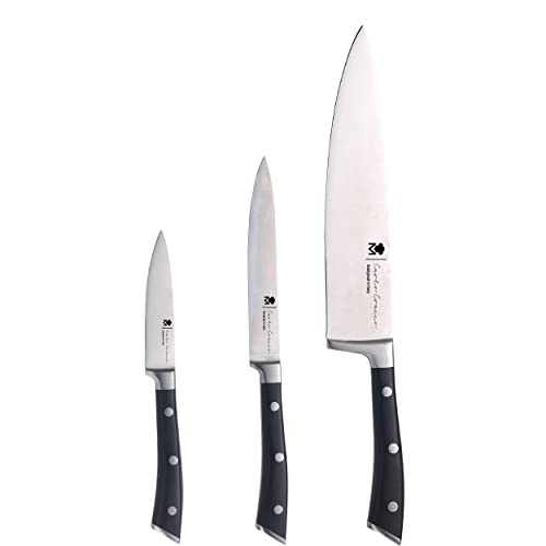 Masterpro by Carlo Cracco - Set 3 coltelli cucina in acciaio inossidabile con manico soft-touch