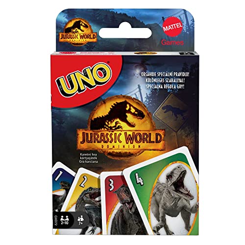 Mattel Games, UNO Jurassic World Dominion, Gioco di Carte per Bambini 7+ Anni, GXD72, Esclusivo Amazon