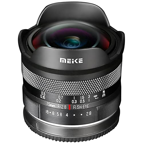 Meike 7,5 mm f2.8 APS-C Grande apertura Obiettivo Fisheye circolare ultra ampio obiettivo di messa a fuoco manuale per Nikon Z-Mount Mirroless fotocamere Z50 e compatibile con Z6 Z7 in modalità APS-C