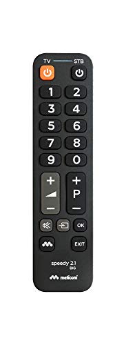Meliconi Speedy Big 2.1 Telecomando Universale 2 in 1 con tastiera semplificata, ideale per comandare TV e 1 decoder esterno, piccolo e maneggevole